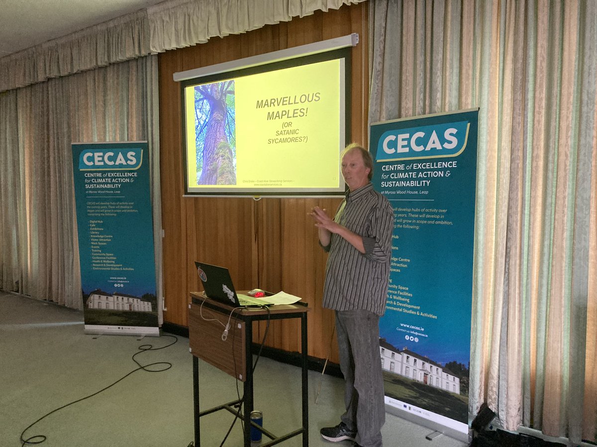 Great talk on biodiversity &amp; forestry/woodland restoration - West Coast Canada to West Cork.

Chris Drake visiting ecologist at #MyrossWoods <a href="/cecas_ie/">CECAS.IE</a> Leap, West Cork