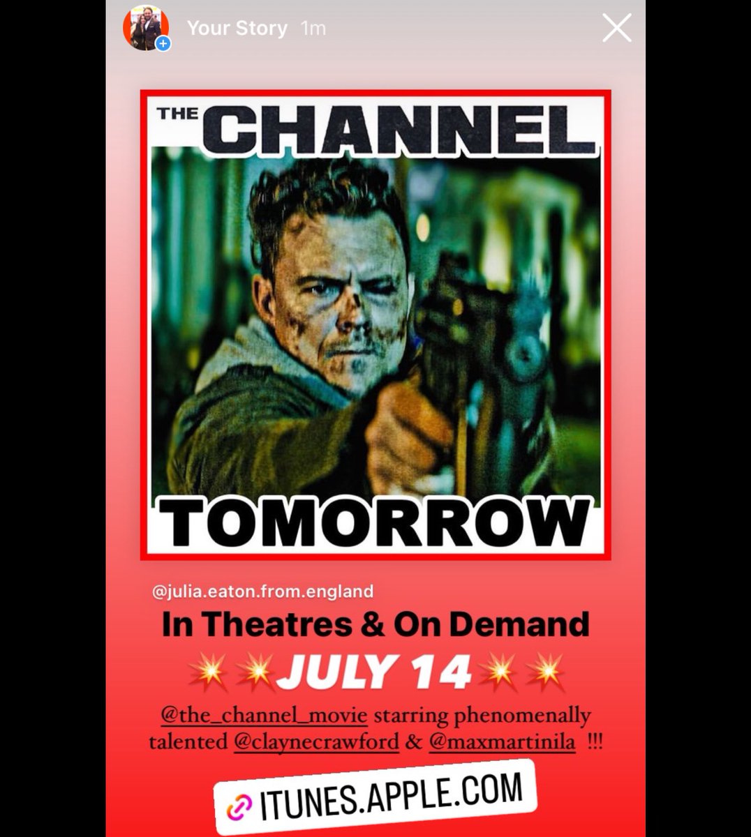 Julia_Eaton_UK's tweet image. ENJOY all of you lucky enough to see THE CHANNEL in a few hours!! 🎉🎉🎉  I reallllly wish UK release was tonight too, I’m longing to watch this film sooooo much!!! 🎬😁❤️🇬🇧 

#TheChannelMovie #ClayneCrawford #TeamClayne
