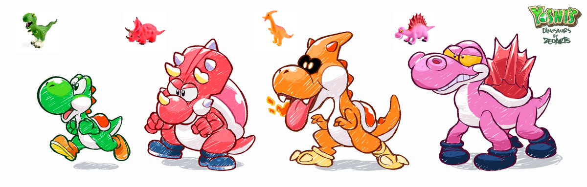 If Yoshi is a basic dinosaur, where are the other dinosaurs? Let's imagine.