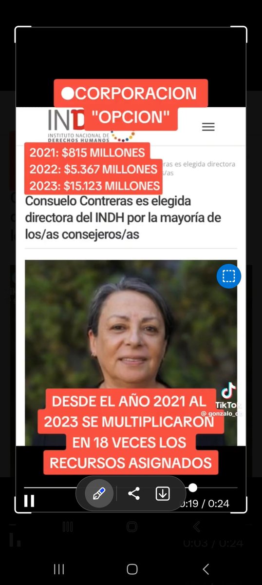 MaxLobosCL's tweet photo. 🔴 CONSUELO CONTRERAS: actual directora del INDH. Fundó en 2021 la Corporación Opción, y esta entidad ha recibido del Estado:
2021: $815 millones
2022: $5.367 millones
2023: $15.123 millones
TOTAL: 21.305 millones
Son 27 millones de dólares. Un saqueo monumental a Chile. 🇨🇱🏴 https://t.co/dgyPv0CVNZ