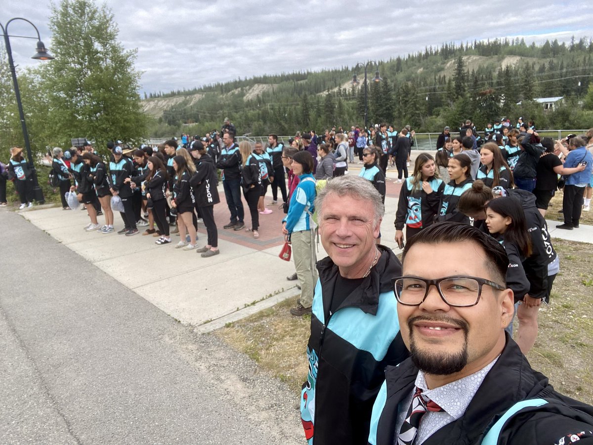 JeremyHarperMLA's tweet photo. What a blast @yukonrpmostyn and I had this evening with #TeamYukon for their pep rally ahead of the @NAIG2023, taking place July 15-23 in Kjipuktuk (Halifax), Dartmouth, Millbrook First Nation and Sipekne'katik in Nova Scotia. https://t.co/Rbe0kUUjKR