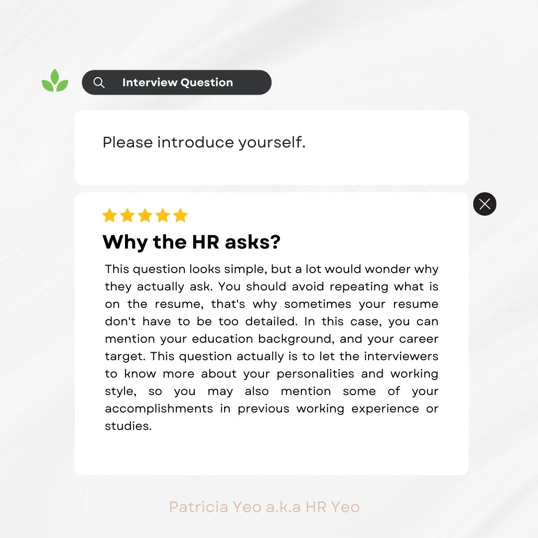 PatriciaYeoYeo's tweet photo. How to answer the FAQ you often faced in interviews? Here's some tips for you!   

Also, here's some free resource for jobseekers. It's the AI that will help you to match a few job openings based on your resume, try it now! > https://t.co/bpYIT5lZfG https://t.co/bwviUiADI1