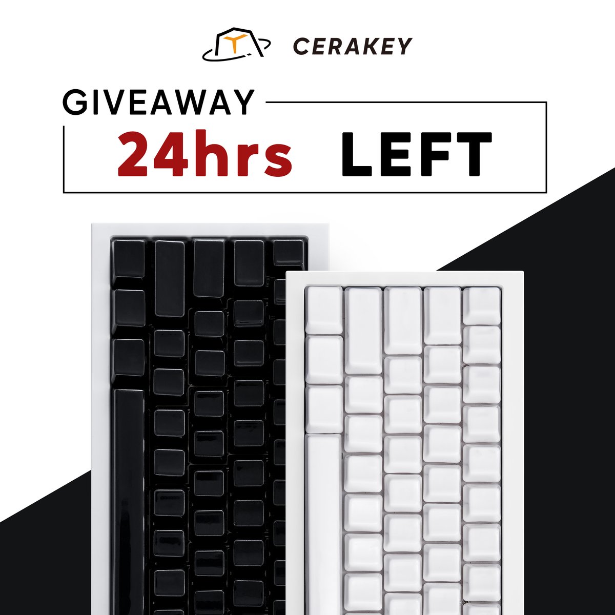CerakeyOfficial's tweet photo. 🔥𝟐𝟒 𝐇𝐨𝐮𝐫𝐬 𝐋𝐞𝐟𝐭 to Win our Cerakey V2 keycap set🔥
Let the silky smooth touch flow at your fingertips👌
Join our Discord and participate in the #giveaway channel: https://t.co/mXFfwee2rN
2 winners will be chosen randomly and announced in the discord. Good luck guys!🤞 https://t.co/opwMZOWaQR