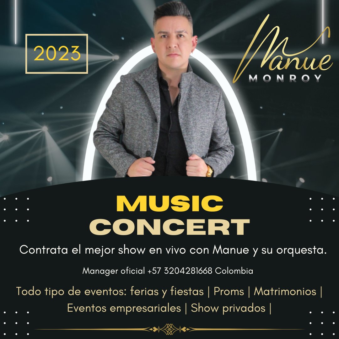 ManuelfMonroy's tweet photo. Contrata el mejor show con Manue Monroy y su orquesta. https://t.co/k4V5Vi0lhW