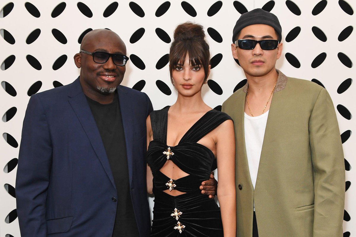 Edward Enninful with Emily Ratajkowski and Self-Portrait designer Han Chong at the British Vogue x Self Portrait Summer Party https://t.co/HocC6XVRtb