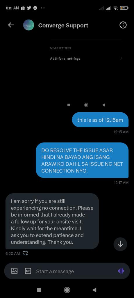 ANO ANONG AREA BA ANG AFFECTED NG RESTORATION NYO @Converge_CSU ??? OR KAMI LANG??? APOLOGIES WON'T SUFFICE!!! LOST 5K ALREADY DAHIL SA ISSUE NG RESTORATION KUNO NYO!!!!