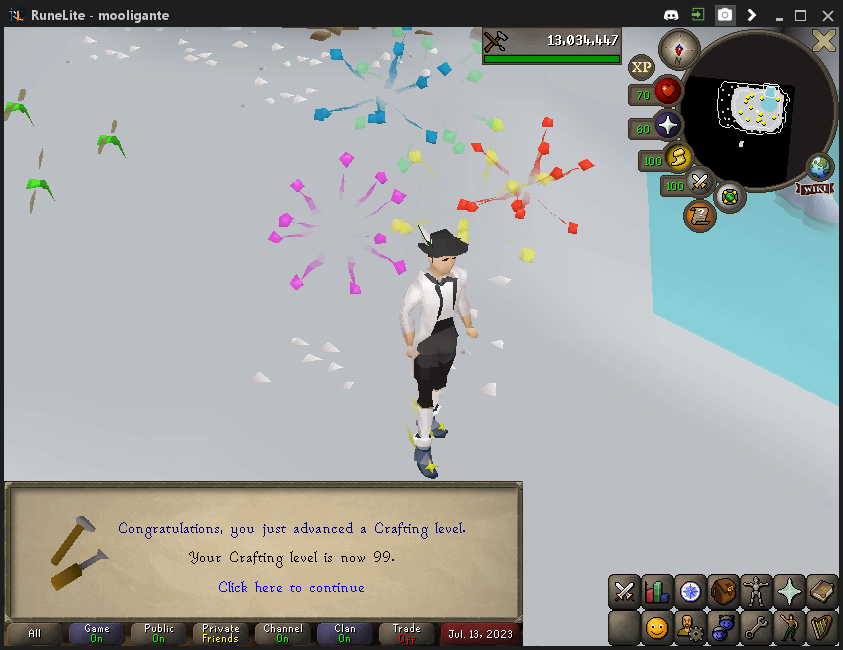 mooligante's tweet photo. 99 crafting be happy my first cape for skill i'm so happy this is to much fun #osrs #runescape #oldschoolrunescape 🥳🥳🥳😉😘 https://t.co/SdFHhleUkG