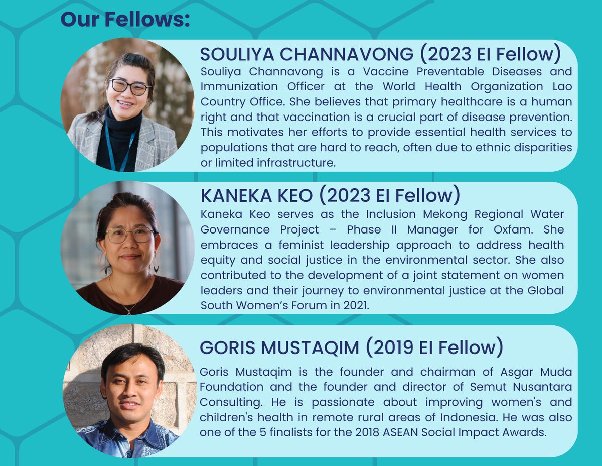 📢 Get to meet 3 of our Fellows at the Online Open House on July 20th, 5pm GMT+7!!! We will have 3 Fellows join in from Laos, Cambodia and Indonesia! Secure your spot by registering below 👇 REGISTER BY JULY 17: surveymonkey.com/r/6MCW6L6