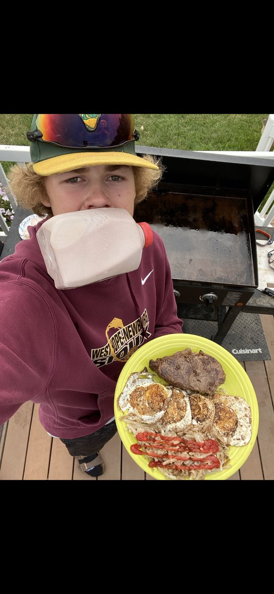 MallardsBullpen's tweet photo. One of the best breakfast showings of all time by @TolstadHunter fresh off the blackstone https://t.co/ItfnJTAR1g