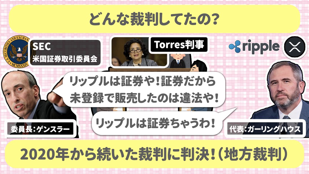 リップルが一晩で一時87%も上昇！何があったの？】 大変たいへんたいへーんたい！ リップルの裁判の結果が出て65円だった #XRP ことリップルが一晩で一時122円まで上がったなのー！😆  何が起きたのか30秒解説するーー！🧐 きっかけは今日の裁判の判決！ これ2020年12月 ...