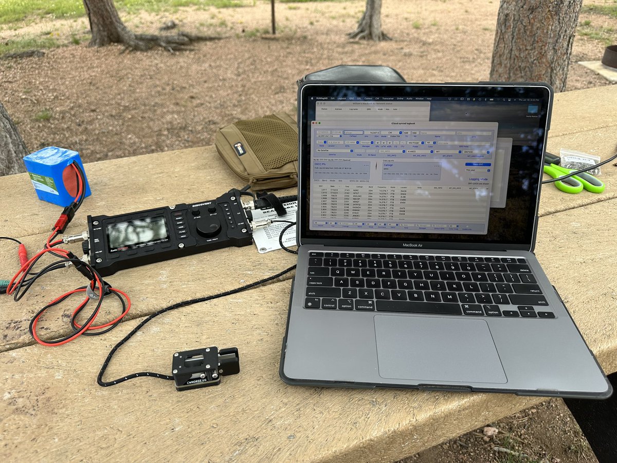 WY7WL's tweet photo. Hopefully I’m in the cool kid crowd now? I built an EFHW! I gotta say the rope-in-tree-thing is kinda fun! Minus driving 40 mins to find trees!! 🤪 #pota #hamradio #km4ack #cw #tx500 https://t.co/yqNwfWlRh3