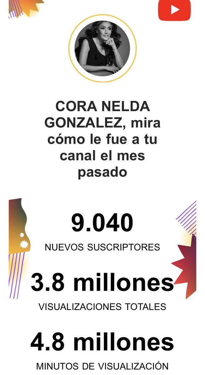 Hoy me llego esta notificación de YouTube y me hizo el día 🤩

Gracias a quienes ya son parte de esta comunidad por elegirnos entre tantos contenidos, y a quienes se han suscrito a mi canal de YouTube!

Y si no has ido, te invito a descubrirlo : Link 

youtube.com/@coraneldagonz…
