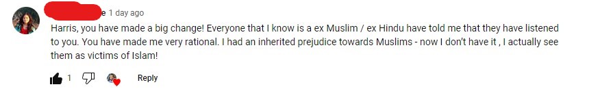 TheHarrisSultan's tweet photo. Muslims often accuse me of spreading 'hatred and bigotry' towards Muslims when, in reality, people who used to hate Muslims have stopped doing so after reading or listening to me. I have come across literally thousands of messages like this here and there.

So the question arises, why do Muslims see me in this way? The answer is simple: people like me are able to separate Muslims from the ideology of Islam. Just like I can separate a backward mindless Muslim from an educated tolerant and nice Muslim. However, Muslims perceive Islam and Muslims as intertwined, as a mutually inclusive entity. Any attack on Islam is perceived as an attack on them. 

This is the reason why Muslims genuinely view the burning of the Quran as a personal hate crime against them as people. Centuries of indoctrination with this ideology have made it difficult for them to separate themselves from Islam. Every other culture is capable of evolving beyond its cultural and ideological upbringing, but unfortunately, Muslims require a significant amount of effort to overcome these challenges.