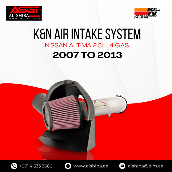 alshibadxb's tweet image. Dominate the roads and leave others in awe ! Experience ultimate performance with the K&amp;amp;N Air Intake System for Nissan Altima 2.5L L4 Gas 2017-2023.

Visit us at: alshiba.ae
.
.
#alshiba #knairintake #nissanaltima #ultimateperformance #roaddominance #revupyourride
