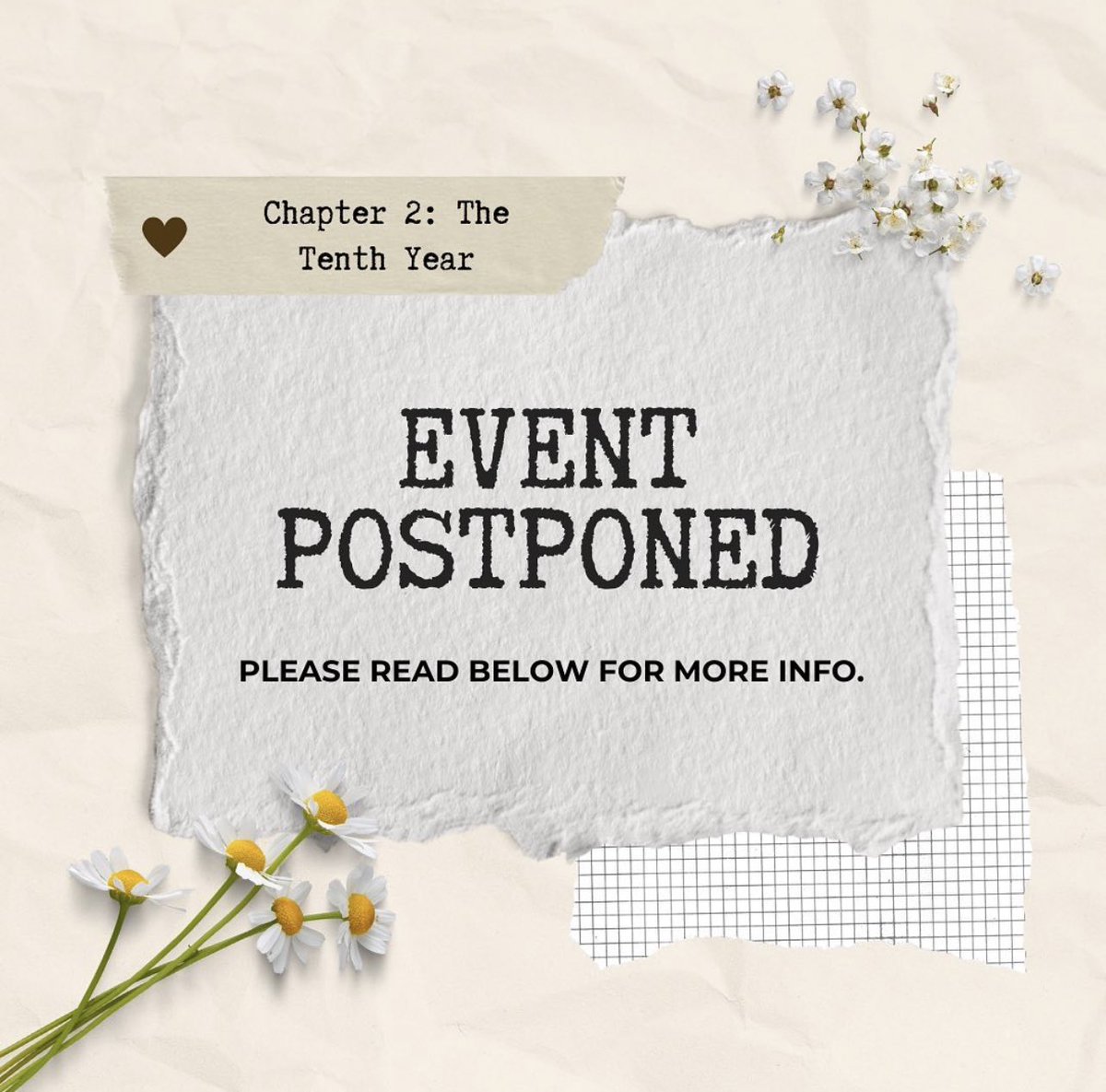 WhalienEvents's tweet photo. Hi army! Due to unforeseen circumstances, we have no choice but to postpone our event until further notice! Please share and let everyone know that the event will not be happening in both CA and NYC locations!
Thanks for your continued support and we will update everyone soon! https://t.co/04McwEdrM8