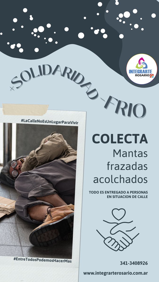 IntegrarteRo's tweet photo. #lacallenoesunlugarparavivir #entretodospodemoshacermas #friocero https://t.co/SDLvEOuGRh