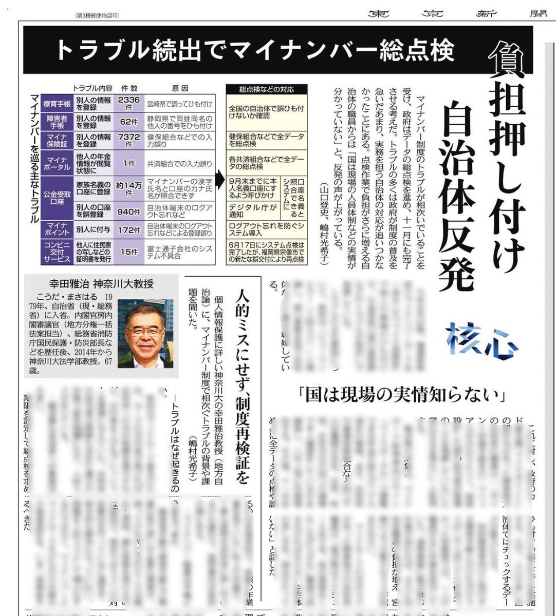 ISOKO_MOCHIZUKI's tweet photo. 「マイナンバー総点検」がさらに自治体を苦しめる　現場の職員の本音は…　責任転嫁する政府に集まる批判

政府が制度の普及を急いだあまり、実務を担う自治体の対応が追いつかない

自治体職員からは「国は現場の人員体制などの実情が分かっていない」と、反発の声が上がる

#マイナンバーカードの廃止を求めます 

https://t.co/4JizotaUya