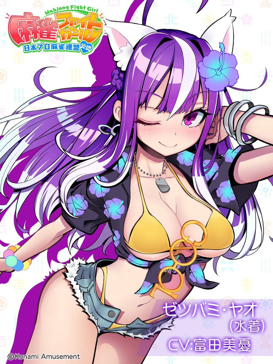麻雀ファイトガール e-amusement pass ヒヨリ（水着）2枚セット 麻雀