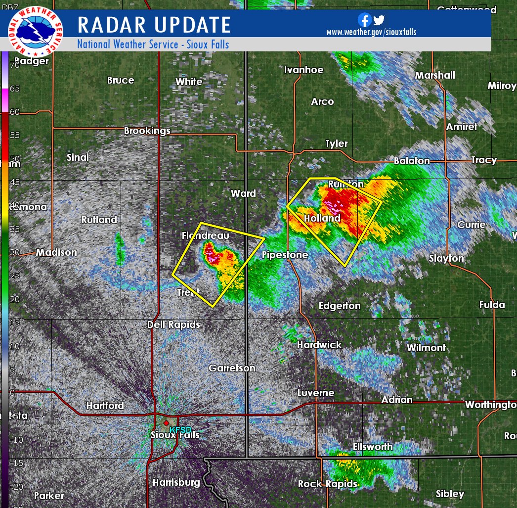 NWS Sioux Falls on Twitter "A pair of severe storms with a history of