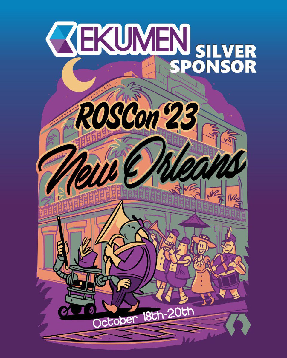 ekumenlabs's tweet photo. #Ekumen is a Silver Sponsor of #ROSCon2023, the top event for the #ROS community! 🤖
Join us and find out how we can work together to incorporate the latest practices in #simulation, #navigation, #testing, #perception, powered by cutting-edge #robotics tools into your business. https://t.co/rXuAahhQpY