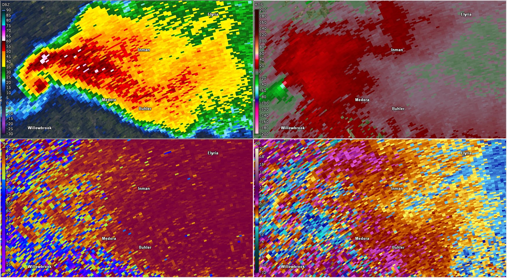 Nicholas Krasznavolgyi on Twitter "Four photogenic "hybrid" tornadoes