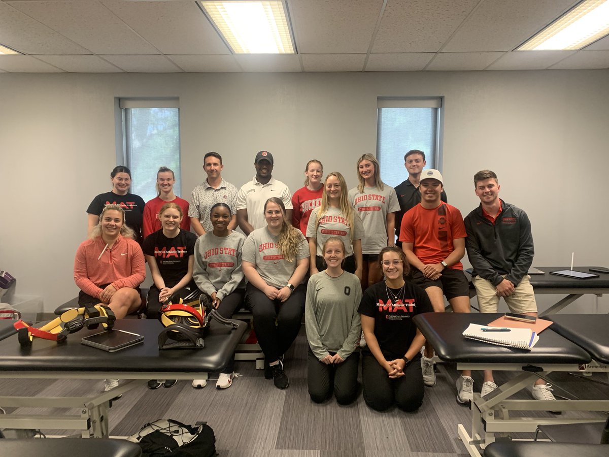 Thanks to Ali, Solo, and Kevin for being guest speakers on protective equipment in our intro skills class! They modeled and explained the importance of working as a team. @OhioStAthletics #EQandAT #teamworkmakesthedreamwork