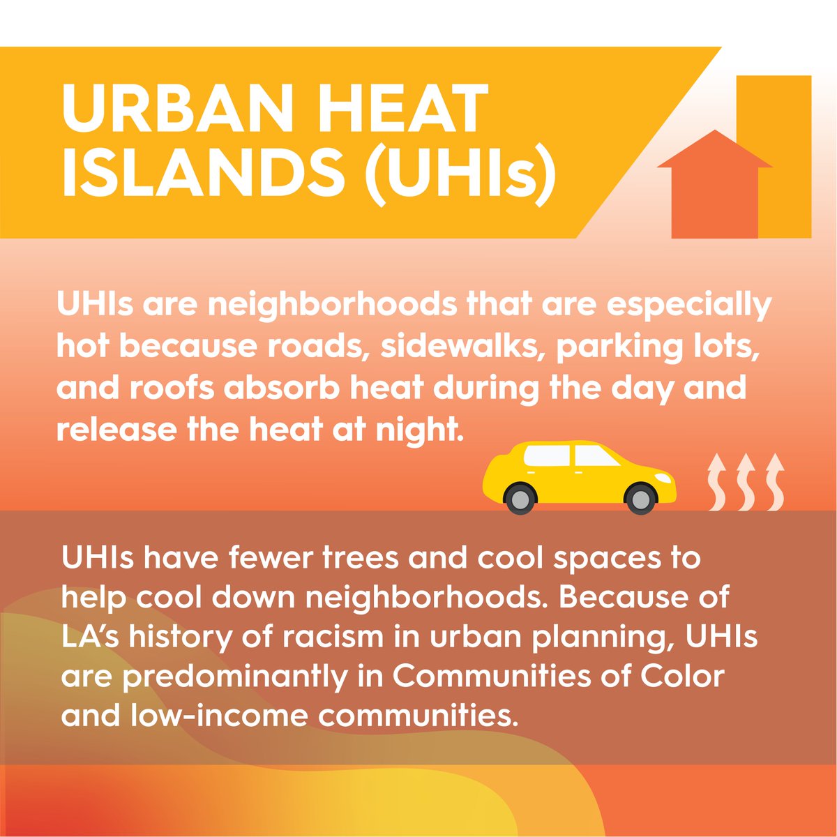 Our risk for heat-related illness depends a lot on where we live, work, and play. These places either protect us when it’s hot or don’t. Today we’re covering the “Urban Heat Island Effect”— the reason why some neighborhoods are artificially hotter than others. #HeatSafeLA  1/2
