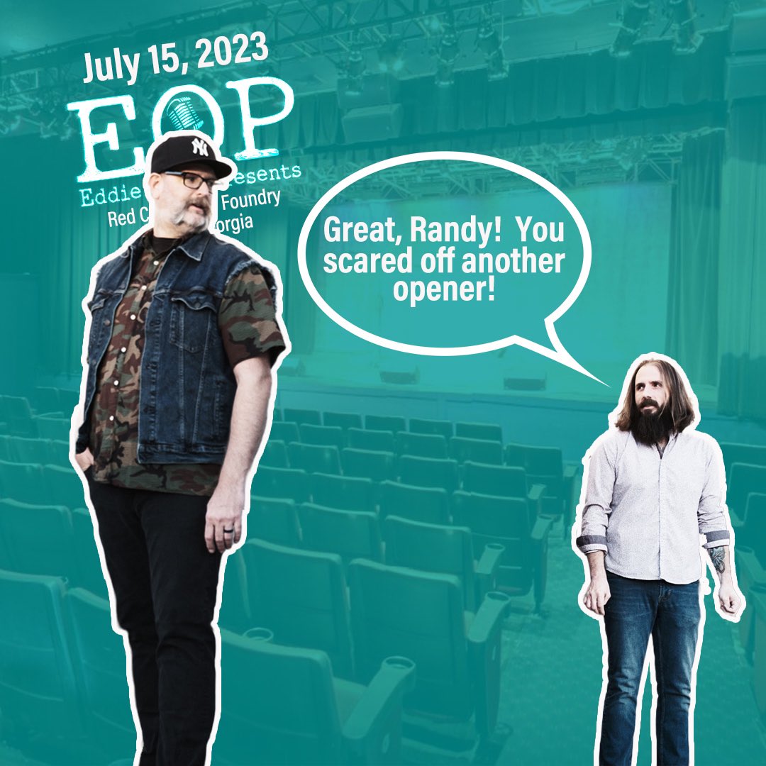 kennygeorgeband's tweet photo. Our giant of a drummer scared our opener off. Just kidding! @kimoyork will not be performing this Saturday, July 15 @EOPresents but we’ll still be there and Randy will remain seated during the performance so feel free to still bring your kids. 7pm https://t.co/OV5mt3RbFF