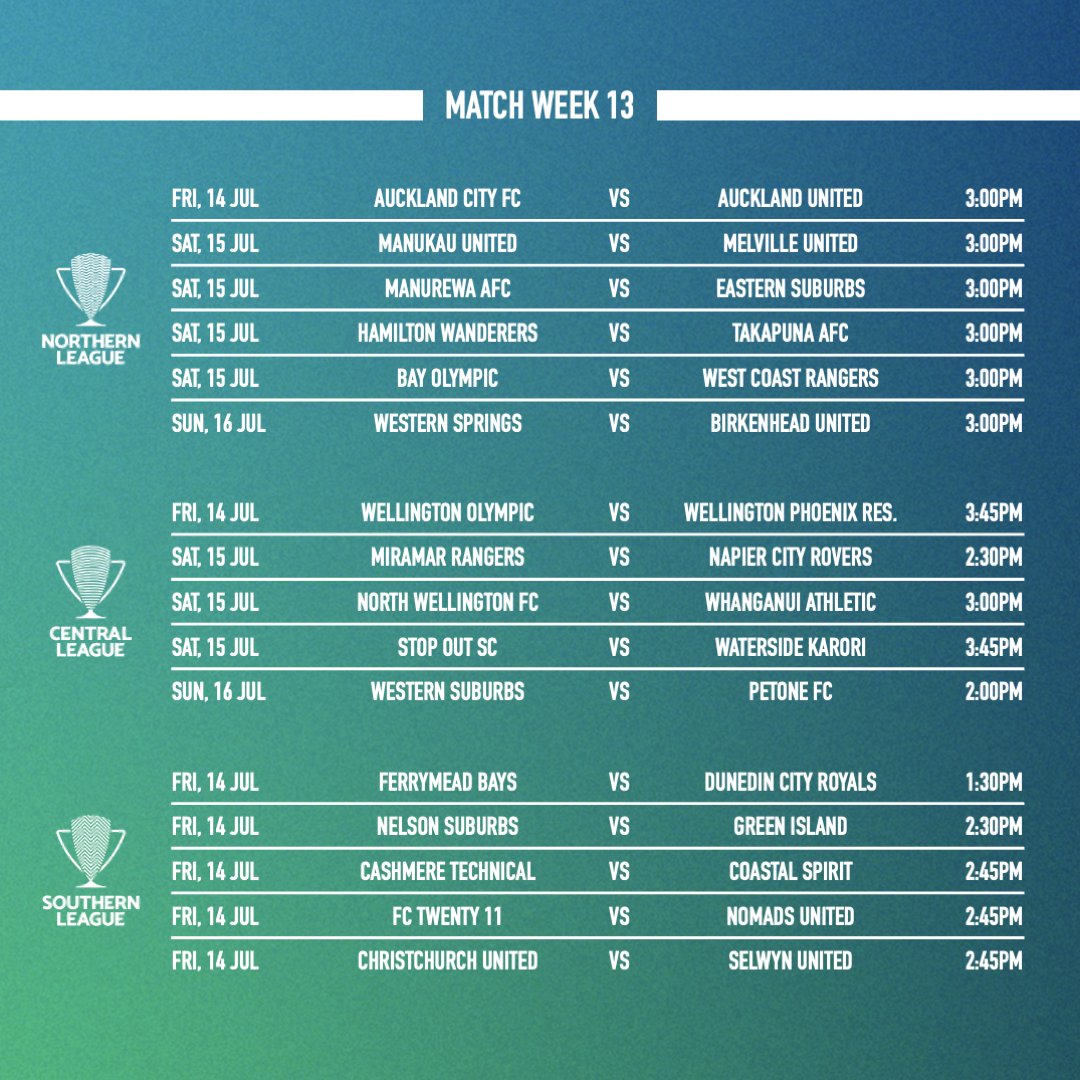 New Zealand Football 🇳🇿 on Twitter: "Check out this weekends upcoming