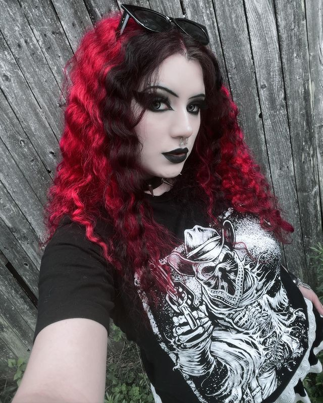 VampireFreaks's tweet photo. This town ain't big enough for the two of us.
The gorgeous ghoul @crimsxnfangz in our new Western Goth Cowboy Tee!
#WesternGoth #GothFashion #Spooky #VampireFreaks #AlternativeStyle https://t.co/0k30XSPcKp