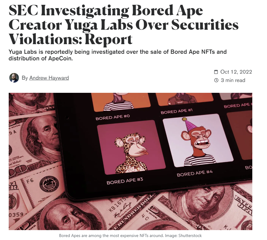 Rewkang's tweet photo. [Long $APE]

- Part of SEC accused securities basket
- Recent NFT/BAYC capitulation
- Heavily shorted for months, downtrend momentum slowing
- Yuga probably launching more hype gameplay for Otherside video game https://t.co/eh8tsUpRIs