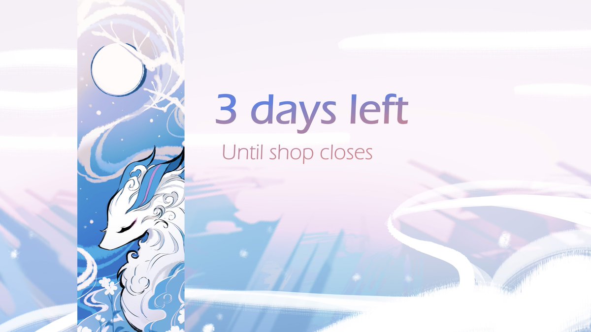 Night steadily approaches, and the shop is about to come to a close. Just 3 days left before our shop closes 🌨️