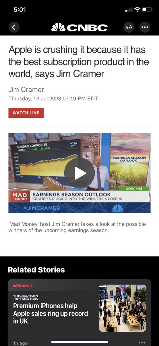 mgkashyap's tweet photo. I got apple put contracts today … not because  Jim Cramer said it @CramerTracker … or Jim Cramer said it and now  I am glad 😃??  $aapl https://t.co/pE32pacuk2