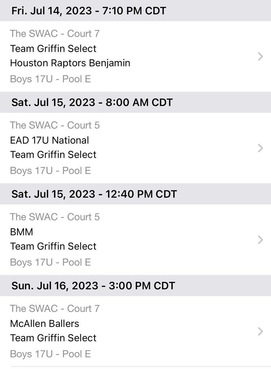 Daniel Harper (@coachdharp22) on Twitter photo Team Griffin Select 17u Roster and Schedule‼️
📍 <a href="/TheTB5Reports/">TheTB5Reports</a> The Stage
00 <a href="/HudsonLinsenme2/">Hudson Linsenmeyer</a>
1 <a href="/_JesseLedbetter/">Jesse Ledbetter</a>
2 <a href="/Treytuck10/">Trey tuck</a>
3 <a href="/DontrellYearby/">Dontrell Yearby jr</a>
5 <a href="/CiaranPedulla/">Ciaran Pedulla</a>
15 <a href="/boxybanks/">Boxy Wallace</a>
24 <a href="/JeremiahDeerin1/">Jeremiah Deering</a>
33 <a href="/TuckerShepherd1/">Tucker Shepherd</a>
34 <a href="/ClipsonCole/">Cole Clipson</a> Team Griffin Select 17u Roster and Schedule‼️
📍 <a href="/TheTB5Reports/">TheTB5Reports</a> The Stage
00 <a href="/HudsonLinsenme2/">Hudson Linsenmeyer</a>
1 <a href="/_JesseLedbetter/">Jesse Ledbetter</a>
2 <a href="/Treytuck10/">Trey tuck</a>
3 <a href="/DontrellYearby/">Dontrell Yearby jr</a>
5 <a href="/CiaranPedulla/">Ciaran Pedulla</a>
15 <a href="/boxybanks/">Boxy Wallace</a>
24 <a href="/JeremiahDeerin1/">Jeremiah Deering</a>
33 <a href="/TuckerShepherd1/">Tucker Shepherd</a>
34 <a href="/ClipsonCole/">Cole Clipson</a>