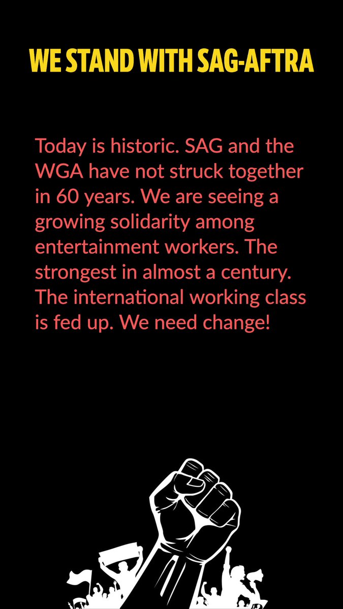 highdivestudio's tweet photo. We stand with @sagaftra 💪 1/3 https://t.co/mvmsEhQ9cs