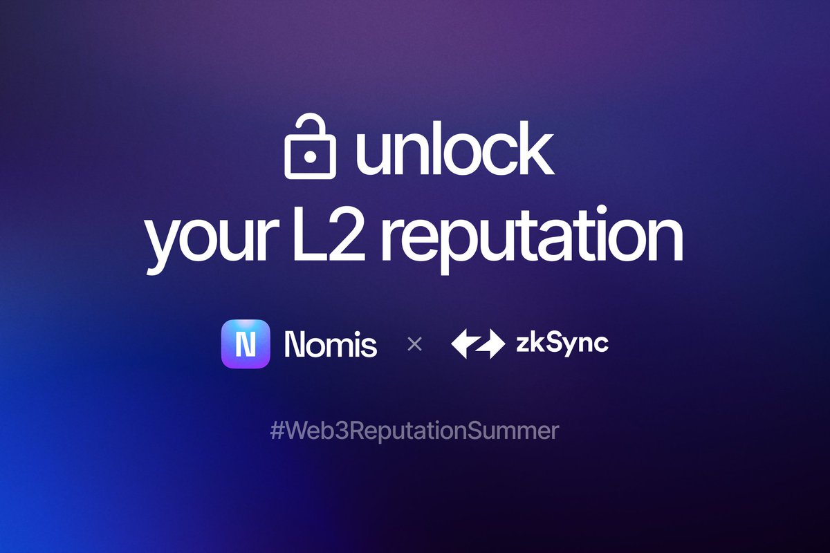 🚀 <a href="/0xNomis/">Nomis | Onchain Reputation Protocol</a> Reputation Score SBT is now available on @zkSync Era! Now you can mint your own on-chain reputation as an SBT on 🔗 nomis.cc/zksync

The Nomis Score will be supported by <a href="/Element_Market/">Element NFT Marketplace</a> and other projects in @zkSync Era!👇🧵  #zkSyncEra #Web3ReputationSummer