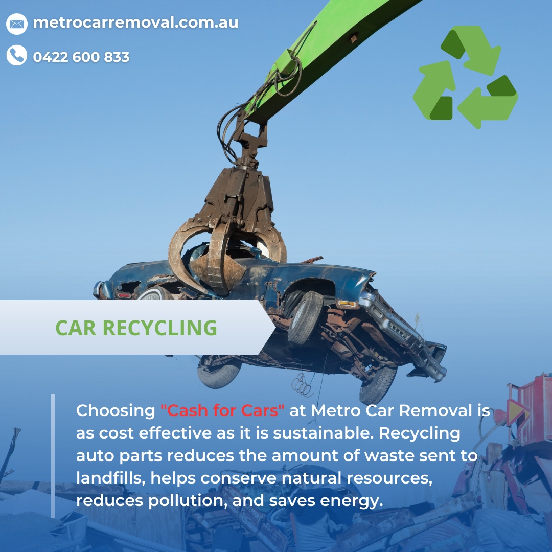 Metrocarremoval's tweet photo. With the demand of auto parts increasing, repurposing abandoned or discarded vehicles can generate a sustainable means of circulating car parts ♻️ get cash for your car today, and be part of a more sustainable tomorrow!

🌐 Visit our Website: https://t.co/CreGeDKELf https://t.co/AG1XMezqMK
