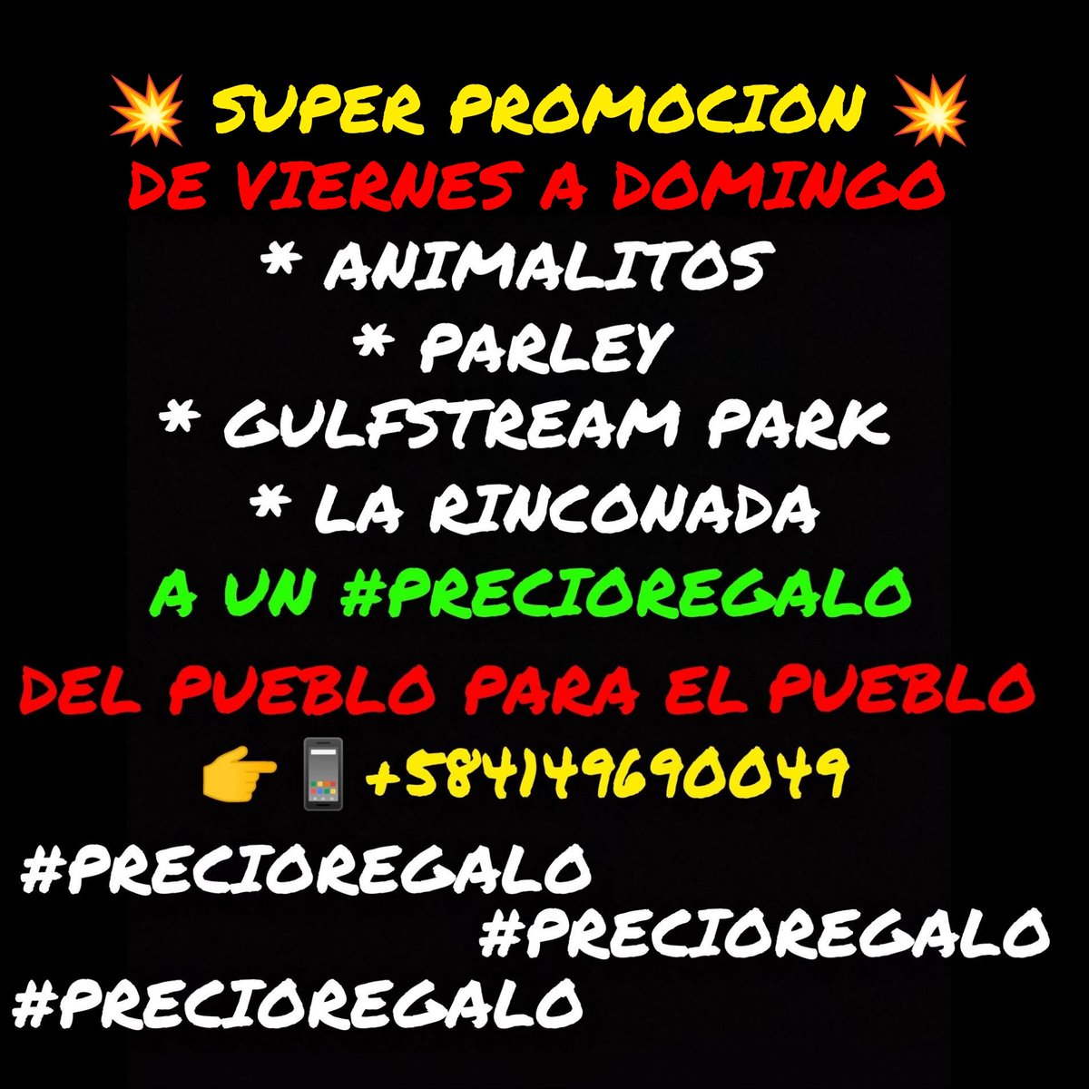 PabloJota27's tweet photo. ((( #BUENAPROMOCION ))) Llego La SUPER MANTEQUILLA Para Este Fin De Semana: #ANIMALITOS + #PARLEY + #AMERICANAS + #LARINCONADA A Un #PRECIODEREGALO Para Ganar Muchos 🤑🤑🤑 #MEJORIMPOSIBLE Estás Interesado 👉📱+584149690049 Vía WHATSAPP Y TELEGRAM, #SUSCRIBETE Y #GAANAA https://t.co/GiSyYPu5eZ
