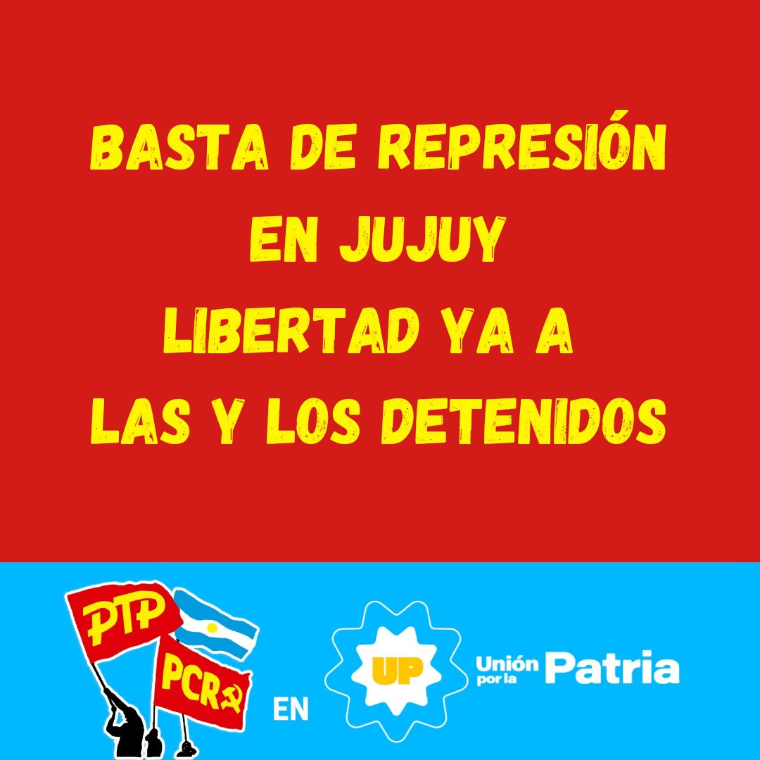 PTP_LaMatanza's tweet photo. Comunicado del PTP/PCR de La Matanza:
Basta de represión en #Jujuy
Libertad ya a las y los detenidos
Repudiamos la represión y la caza de brujas desatada por el gobernador @GerardoMorales
Leer completo 👉 [https://t.co/80pPviciNH] https://t.co/2y9JvxMWda