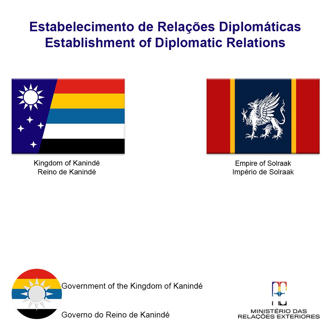 govtfkaninde's tweet photo. O Reino de Kanindé estabelece oficialmente relações com o Império de Solraak.

Após reuniões on-line entre o Rei de Kanindé Felipe I e Henrich I de Solraak ambos líderes reunem-se e assinam o acordo que estabelece reconhecimento mútuo entre as micronações!

- Royal Communications https://t.co/kUFxRCkTO6