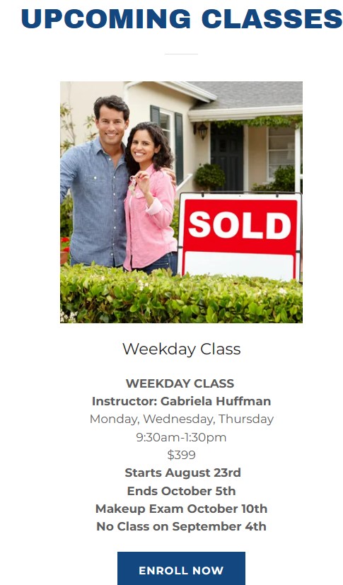 SPREAcademy's tweet photo. Ready to get your real estate license? Do you want an expert real estate teacher guiding you through the course? We have a class starting in August!!

Here are the class details:
August 23rd -  October 5th
No Class on September 4th
Monday, ... https://t.co/lp1cAQ2VYH https://t.co/MgIgtPRWAe