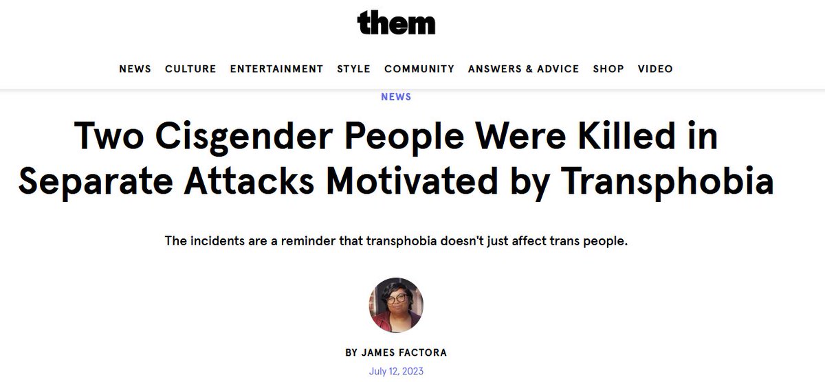 a cis man was murdered for standing up for his trans work colleague. a cis woman was murdered because she was suspected of being trans. transphobia doesnt affect just us, it affects everyone