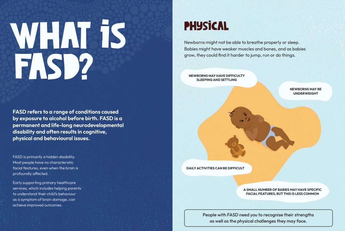 Do you work in an ACCHO?  

The below tile is a page out of one of the #StrongBorn campaign resources designed for health professionals. If you would like to learn more go here: naccho.org.au/fasd/strong-bo…

#FASDawareness #AlcoholHarms #Pregnancy #AboriginalHealthInAboriginalHands