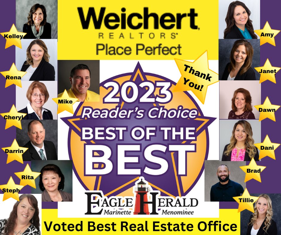 PlacePerfect's tweet photo. We strive to always do our best. It is with gratitude that we thank you for noticing our efforts &amp; for taking the time to vote our Weichert-Place Perfect family, the 2023 @EagleHerald's Reader's Choice - Best of the Best, Real Estate Office!🙏⭐️💛 https://t.co/kLD9NzEGj5