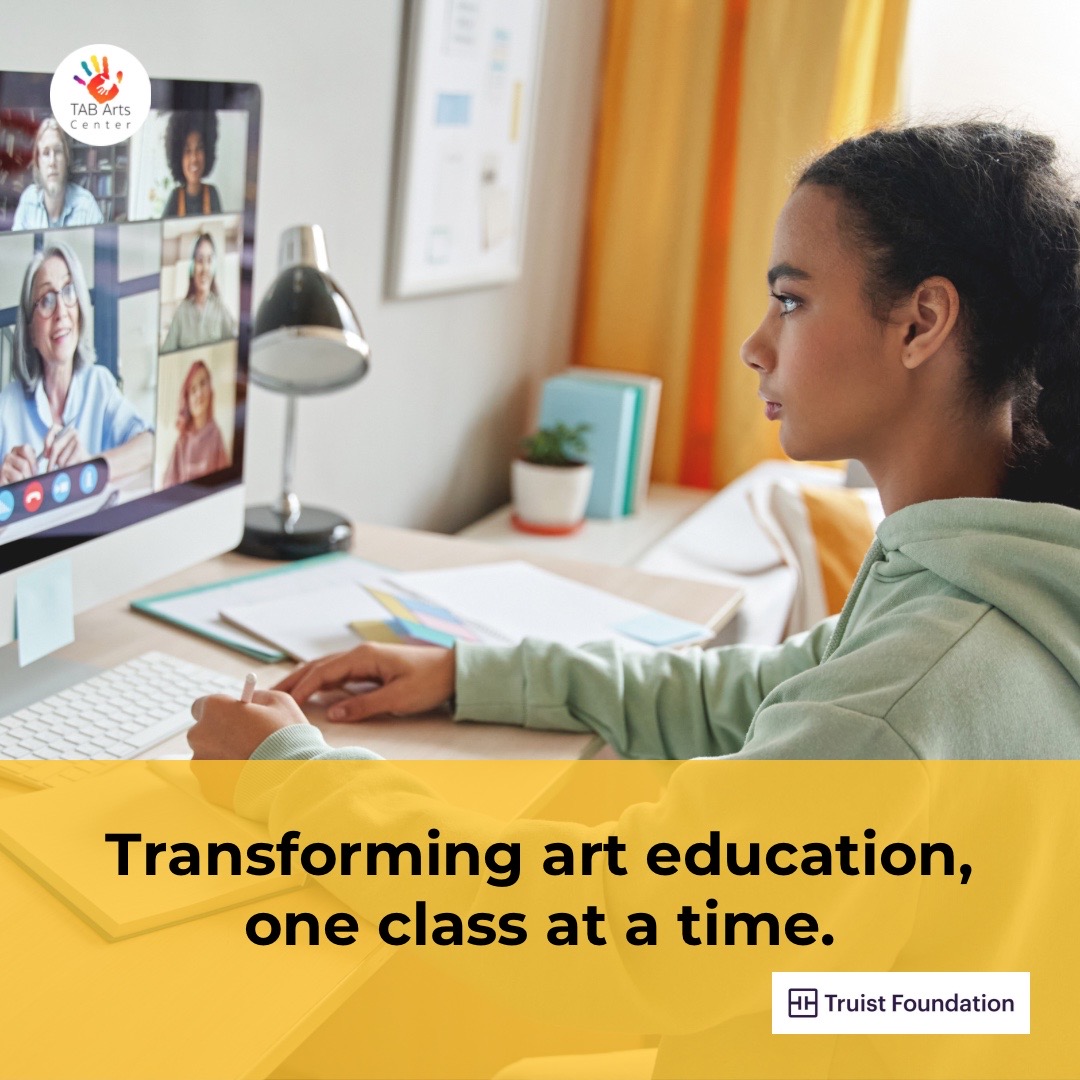 Big News! A #TruistFoundation grant will help us transform our Virtual Professional Development Classes this October. Stay tuned for more info! 🎨💡 @TruistNews #TABArtsCenter #ArtEducation