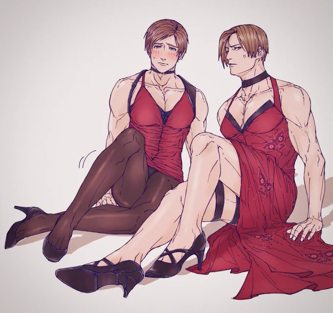 エイダさん衣装のRE2と4レオン君達、通知頂いたのでソッ…(加筆版)