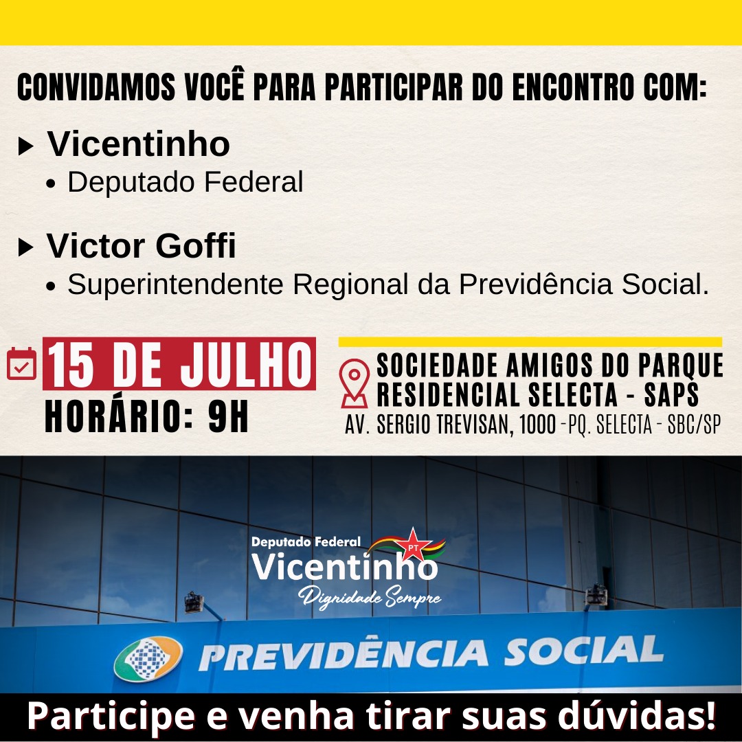Oportunidade para tirar dúvidas sobre previdência social.