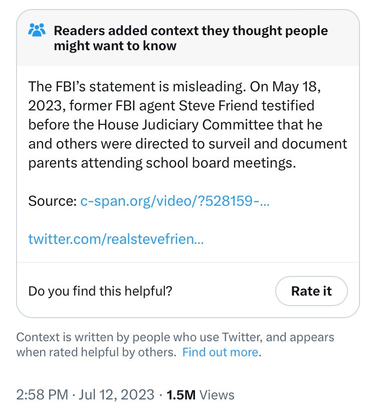 EndWokeness's tweet photo. FBI gets nuked by Community Notes https://t.co/5oyj3SsLs7