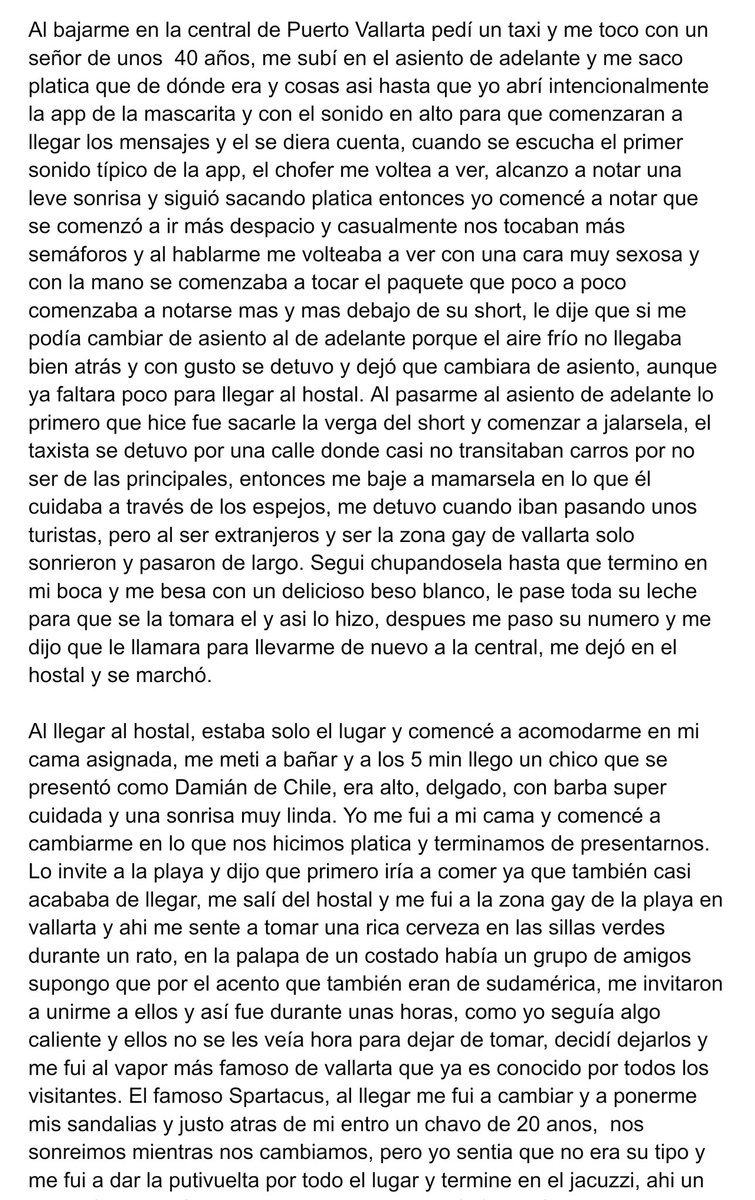 TuRelatoHot's tweet photo. Viajando a Vallarta pt2
#RelatoGay
#RelatosGay
#CruisingPuertoVallarta
#taxistaGay
#relatoseroticos 
#Cruisingbaños
#CruisingGdl
#CruisinGuadalajara https://t.co/10gqJFjBUi