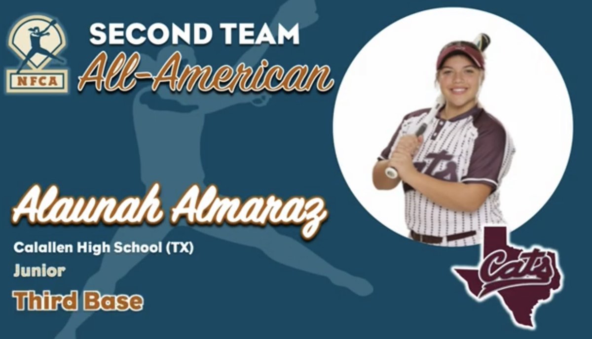 What an honor! I want to thank all of my coaches that have guided me throughout these years especially my dad, @almaraz_bobby and Coach @ScottGeyer8! To my family & my community -I will continue to make you proud! @Calallen_SBall @Bombers_16u @LarissaLiska @ChrisThomasson7